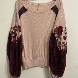 Free people size small long sleeve top extra wide sleeves